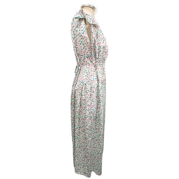 Dovima Silk Ruffle Sleeve Tie Waist Maxi Dress Size Medium - Picture 2 of 13